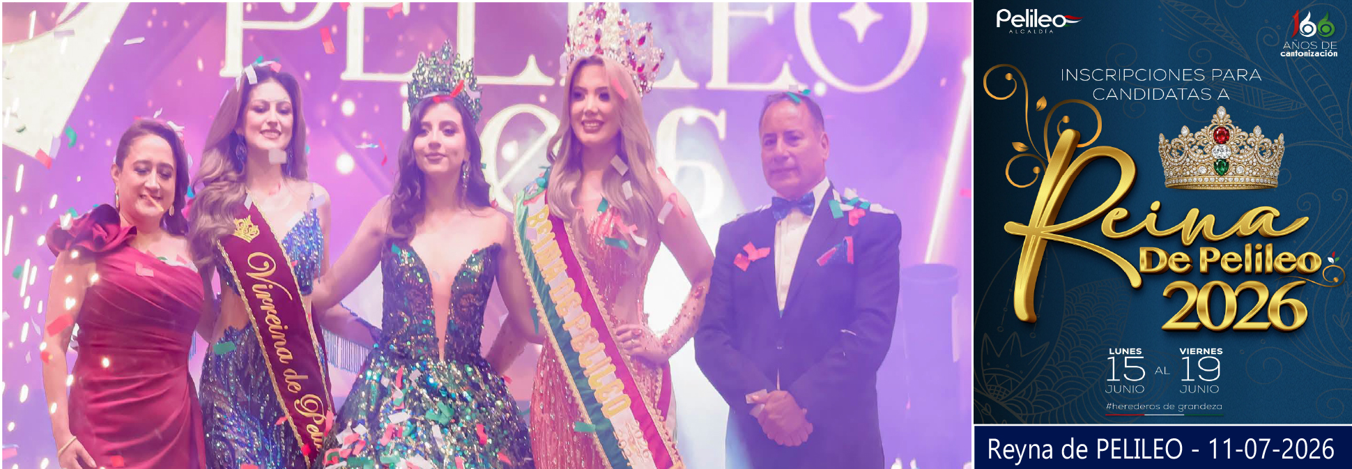 Karla Flores Quiroz Reyna de Pelileo 2026 DUKERS Group.